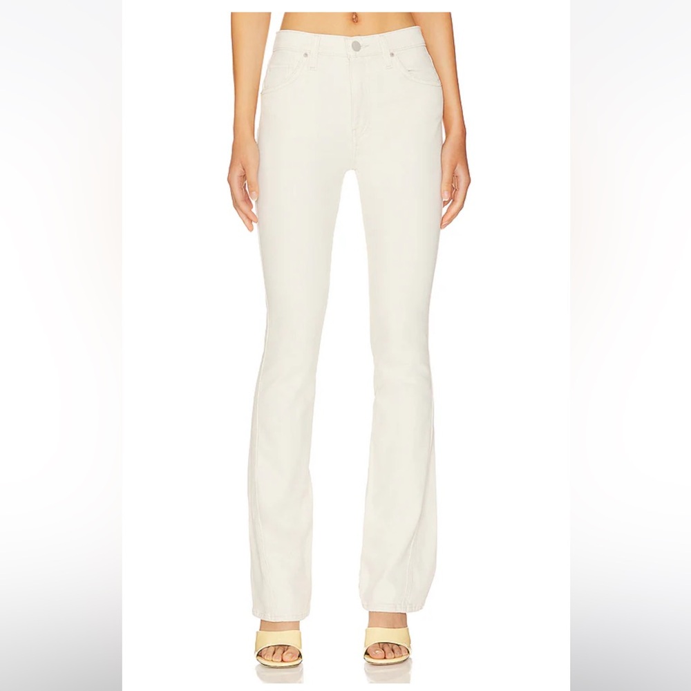 Hudson Jeans Barbara High Rise Baby Flare in Ecru